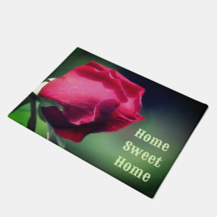 Home Sweet Home Rood Rosebud Bloem Deurmat