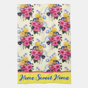 Home Sweet Home Roze Boeket Land Bloemen Handdoek
