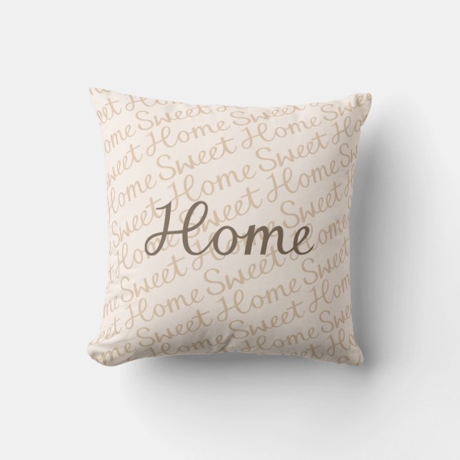 Home Sweet Home Script Design in Browns Kussen (Voorkant)