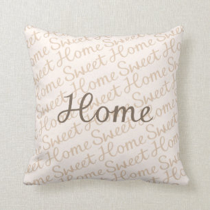 Home Sweet Home Script Design in Browns Kussen
