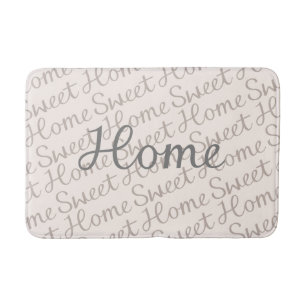 Home Sweet Home Script Design in Grijs Cream Taupe Badmat