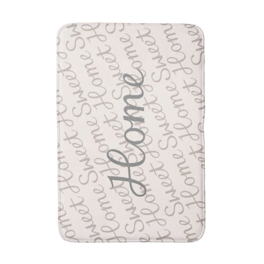 Home Sweet Home Script Design in Grijs Cream Taupe Badmat (Voorkant Verticaal)