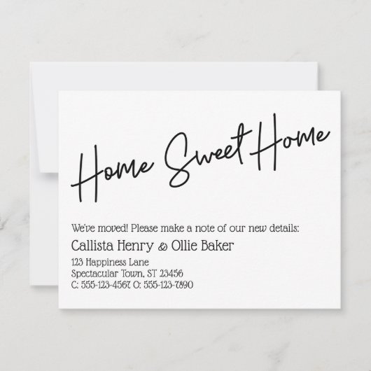 Home Sweet Home Simple Moving Faire-part (Devant)