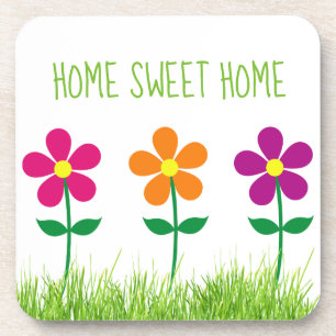 Home Sweet Home Spring Flowers Bier Onderzetter