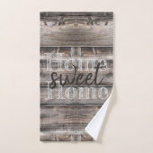 HOME SWEET HOME typographie sur bois rustique | (Serviette à main)