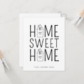 Home Sweet Home Vastgoed Hart Huis Kaart (Voorkant / Achterkant in situ)