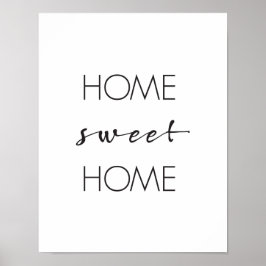 Home Sweet Home, Wall Art Print, Typografie Poster