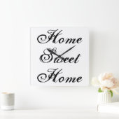 ~Home Sweet Home~ WALLCLOCK, AANPASSEN IT! Vierkante Klok (Huis)