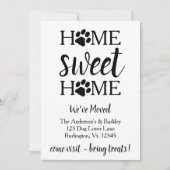 Home Sweet Home We've Moved Dog Pet Moving Aankondiging (Voorkant)
