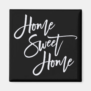 Home Sweet Home White Typografie Black Magneet