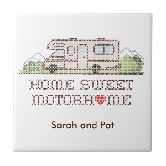 Home Sweet Motorhome Tile Tegeltje (Voorkant)