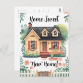 Home Sweet New Home Bewegende Aankondiging Briefka Briefkaart (Voorkant / Achterkant)