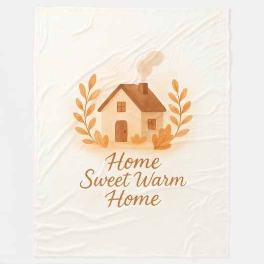Home Sweet Warm Home Soft Fleece Throw Blanket (Voorkant)