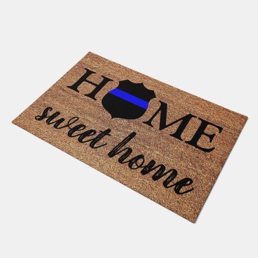 Home Thin Thin Blue Line Police Deurmat (Schuin)