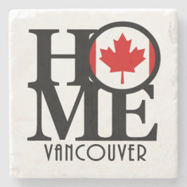 HOME Vancouver (Canadese vlag) Stenen Onderzetter