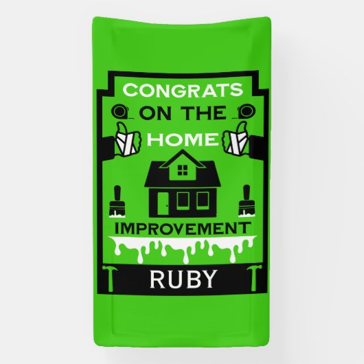 Home Verbetering Gefeliciteerd Spandoek (Verticaal)