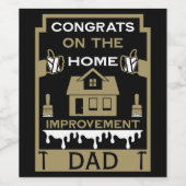 Home Verbetering Gefeliciteerd Wijn Etiket (Enkel label)