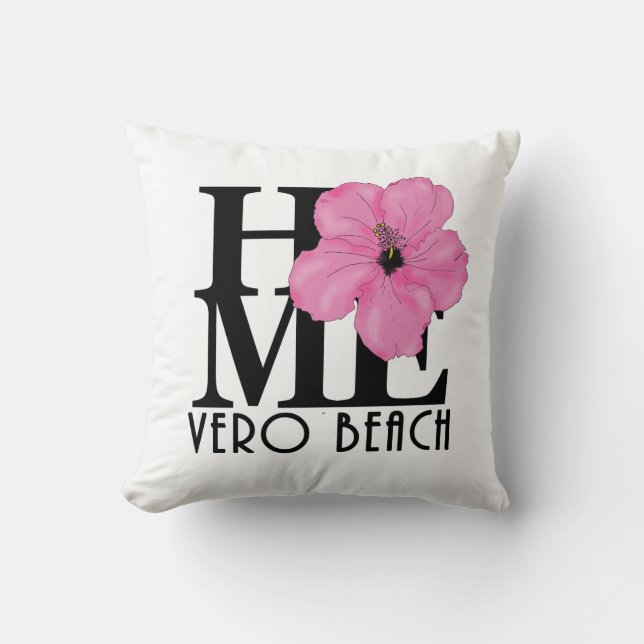 HOME Vero Beach Pink Hibiscus Kussen (Voorkant)