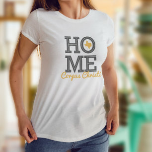 HOME - Vette letters & Texas Shape Grey Yellow T-shirt