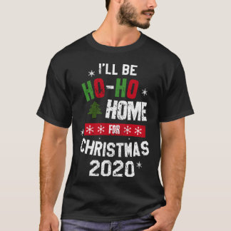 Home voor kerst retro t-shirt