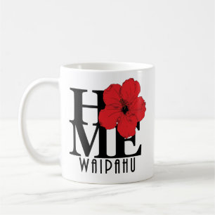 HOME Waipahu Hawaii 11oz Red Hibiscus Koffiemok