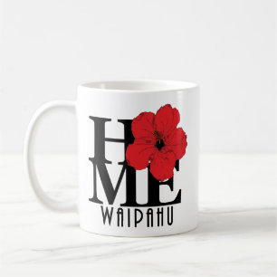 HOME Waipahu Hawaii 11oz red Hibiscus Koffiemok