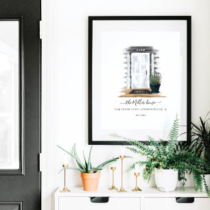 Home Waterverf Home - Zoet Witte Hamptons deur Poster