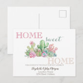 Home-weet-startpunt, Cactus Succulent Aankondigingskaart (Voorkant / Achterkant)