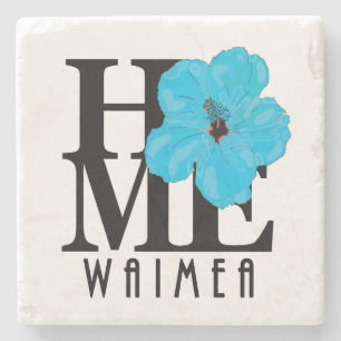 HOME Wiamea Blue Hibiscus Stenen Onderzetter