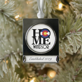 HOME Windsor Colorado Verzilverd Banner Ornament