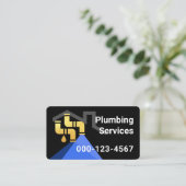 Home With Leaking Plumbing Gold Pipes Visitekaartje (Staand voorkant)