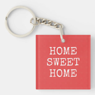 Home zoete home tekst roze minimaal ontwerp sleutelhanger