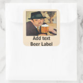 Homebrew Bier, Label, tekst toevoegen Vierkante Sticker (Tas)