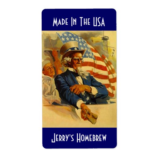 Homebrewing Bière Étiquette oncle Sam Made in USA (Devant)