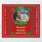 Homebrewing Brew Christmas Red Argyle Custom Foto Bier Etiket (Enkel label)
