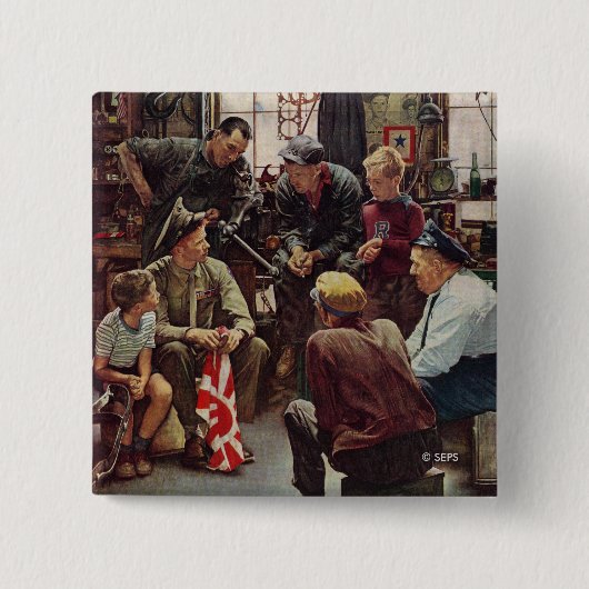 Homecoming Marine Vierkante Button 5,1 Cm (Voorkant)