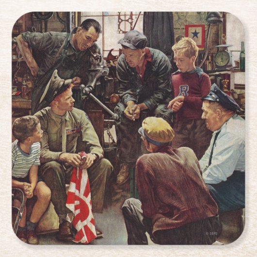 Homecoming Marine Vierkante Kartonnen Onderzetter (Voorkant)