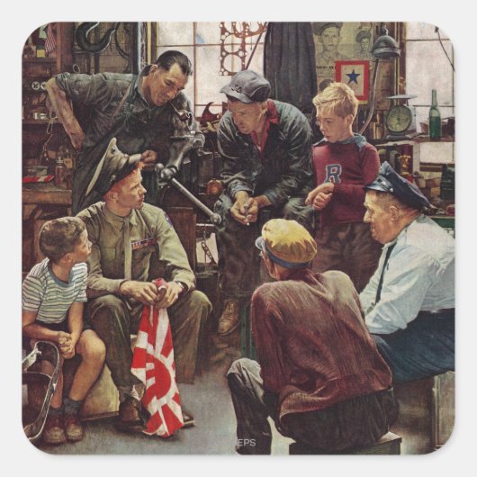 Homecoming Marine Vierkante Sticker (Voorkant)