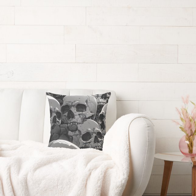 #homedeccorskullpillow kussen (Bank)