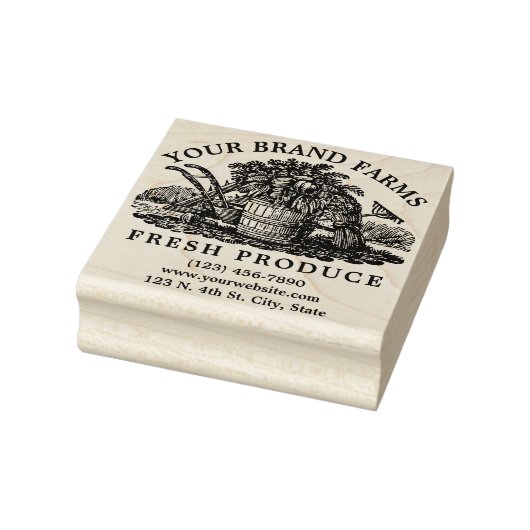 Homegrown Boerderij Fresh Produce Label Sjabloon Rubberstempel (Stempel)