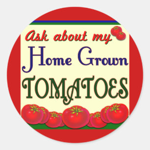 Homegrown Tomato Garden Slogan Ronde Sticker