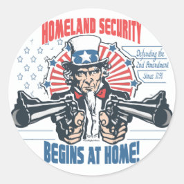 Homeland Security begint met tweede amendement Ronde Sticker