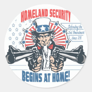 Homeland Security begint met tweede amendement Ronde Sticker