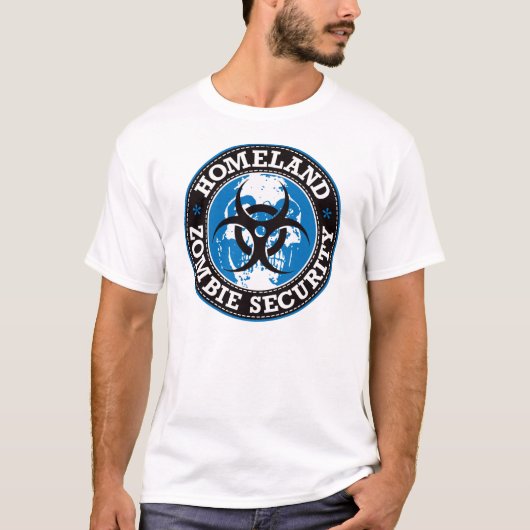Homeland Zombie Security Skull - Blauw T-shirt (Voorkant)