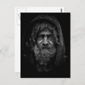 Homeless en Helpless Man in zwart-wit Briefkaart (Voorkant / Achterkant)