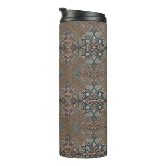 Homely cottage pattern thermosbeker (Geroteerd rechts)