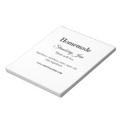 Homemade aardbei jam gemaakt met liefde voeg tekst notitieblok (Gedraaid)