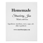 Homemade aardbei jam gemaakt met liefde voeg tekst perfect poster (Voorkant)