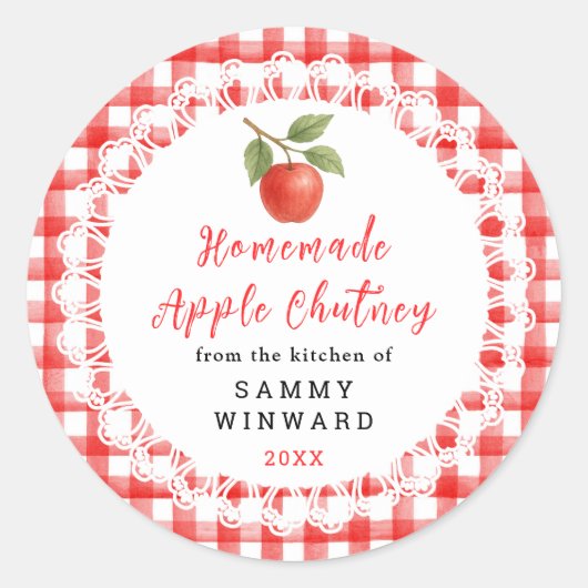 Homemade Apple Chutney Label (Voorkant)