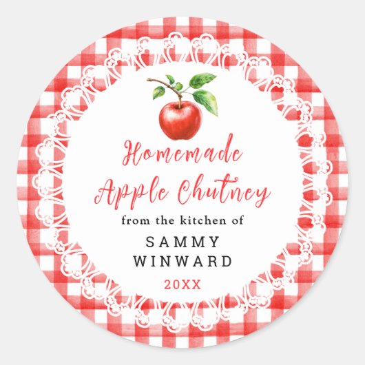 Homemade Apple Chutney Label (Voorkant)
